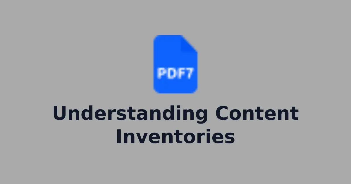 Understanding Content Inventories