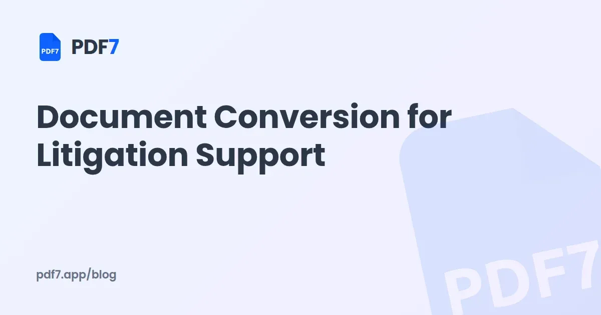 Document Conversion for Litigation Support