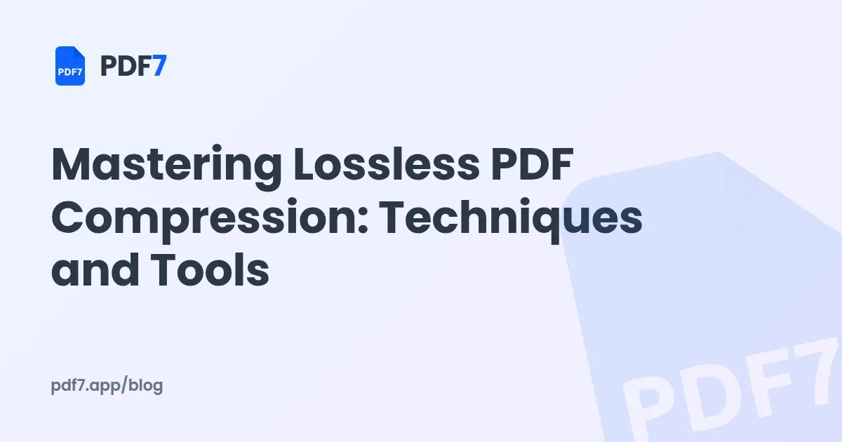 Mastering Lossless PDF Compression: Techniques and Tools