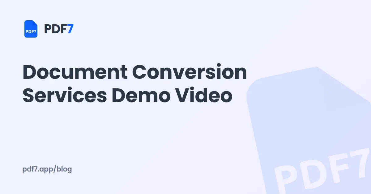 Document Conversion Services Demo Video