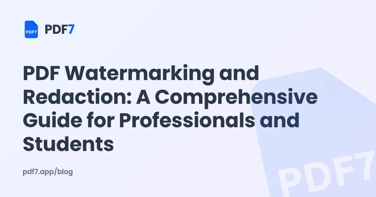 PDF Watermarking and Redaction: A Comprehensive Guide for Professionals and Students