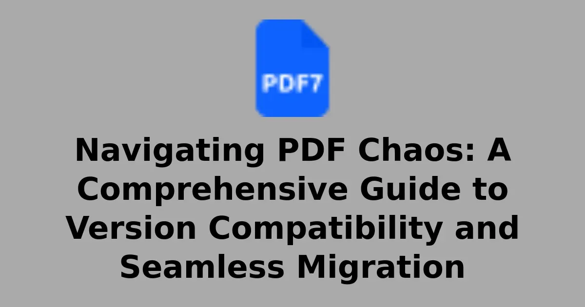 Navigating PDF Chaos: A Comprehensive Guide to Version Compatibility and Seamless Migration